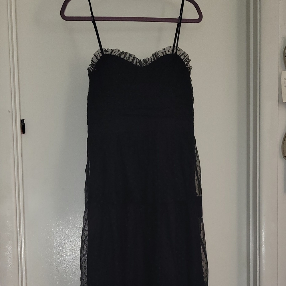 Lulu's Black Midi Tiered Cocktail Skirt